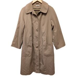 Vintage Forecaster International Trench Coat Lined Jacket Tan Brown Button Front